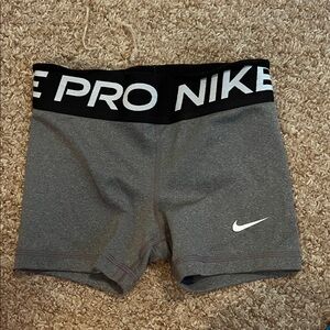 Nike Pro Charcoal Shorts with Black Waistband
